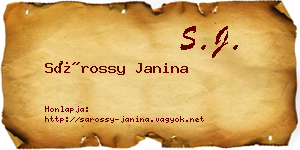 Sárossy Janina névjegykártya